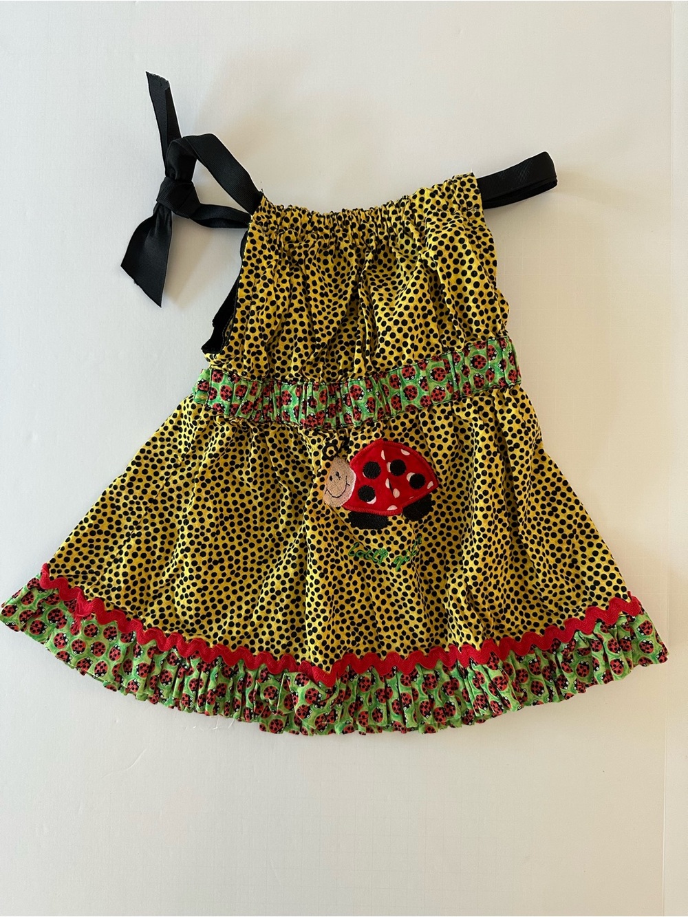 Lolli Girl Made In The USA Toddler Cotton Lady Bug Dress Size 2/3T Summer Casual